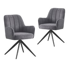 Karter Swivel Chenille Dining Chairs (Set of 2)