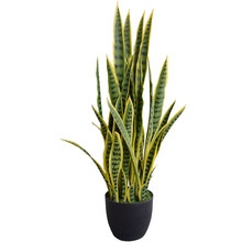 100cm Yellow Potted Faux Mother In Law Plant