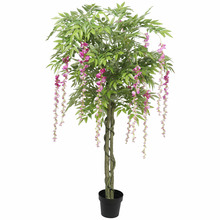180cm Potted Faux Pink Flowering Wisteria Plant