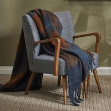 Blue & Orange Lincoln Wool-Blend Throw
