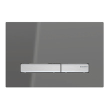 Sigma50 Brushed Chrome & Smoked Glass Square Mechanical Dual Flush Button