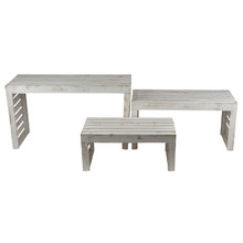 3 Piece Sage Fir Wood Plant Stand Set