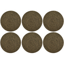Black & Brown Demi Cotton Placemats (Set of 6)