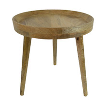 Natural Mango Wood Tripod Side Table