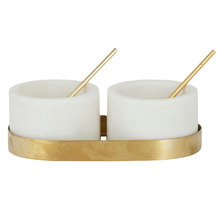 5 Piece Mina Marble Bowls & Tray Set