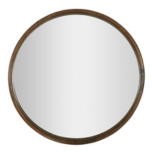 Harlan Round Oak Wood Wall Mirror