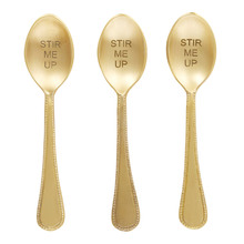 Beau Embossed Brass Teaspoons (Set of 3)