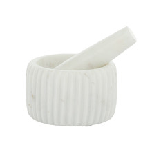 Flay Marble Mortar & Pestle