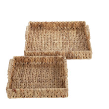 2 Piece Tonette Water Hyacinth Tray Set
