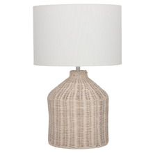 Wells Rattan & Linen Table Lamp