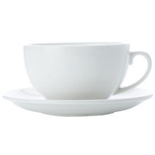 White Basics 320ml Cappuccino Cups & Saucers (Set of 4)