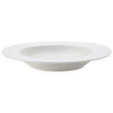White Basics Diamonds Rim 22.5cm Porcelain Soup Bowls (Set of 6)