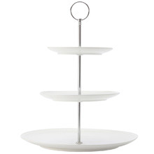 White Basics Diamonds 3 Tier Porcelain Cake Stand