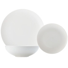 12 Piece White Basics Diamonds Dinner Set