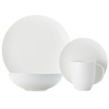 16 Piece White Basics Diamonds Dinner Set