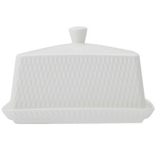 White Basics Diamonds Porcelain Butter Dish