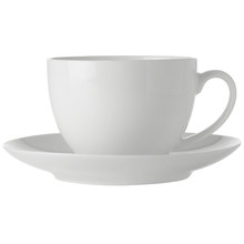 White Basics 280ml Porcelain Cups & Saucers (Set of 4)