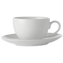 White Basics Porcelain Coupe Cups & Saucers (Set of 4)