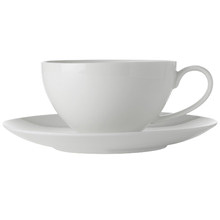 White Basics Porcelain Coupe Cups & Saucers (Set of 4)