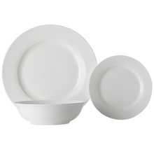 18 Piece White Basics European Rim Dinner Set