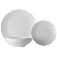 12 Piece White Basics Tribeca Coupe Dinner Set