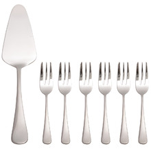 7 Piece Madison Stainless Steel Cake Server & Fork Set