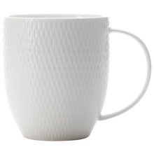 White Basics Diamonds 420ml Porcelain Coupe Mugs (Set of 4)