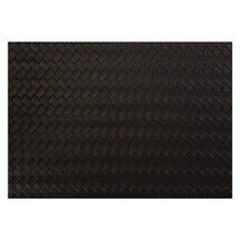 Black Plait Table Accents Leather-Like Placemats (Set of 12)