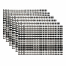 White & Grey Table Accents Chequered Placemats (Set of 6)