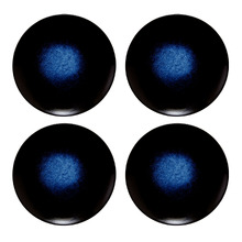 Midnight Caviar Porcelain Coupe Side Plates (Set of 4)