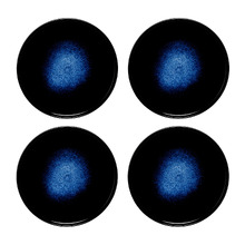 Midnight Caviar 21.2cm Porcelain High Rim Side Plates (Set of 4)