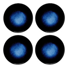 Midnight Caviar Porcelain High Rim Dinner Plates (Set of 4)
