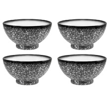 Granite Caviar Porcelain Noodle Bowls (Set of 4)