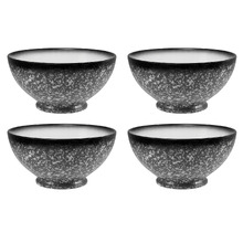 Granite Caviar Porcelain Noodle Bowls (Set of 4)