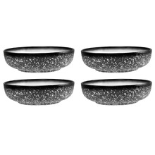Granite Caviar 22cm Porcelain Coupe Bowls (Set of 4)