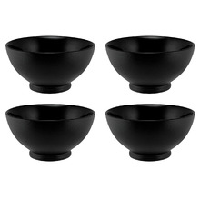 Midnight Caviar Porcelain Noodle Bowls (Set of 4)