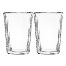 Blend Stripey Double Wall Glass Cups (Set of 2)