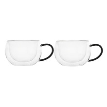 Noir Blend 270ml Double Wall Glass Mugs (Set of 2)