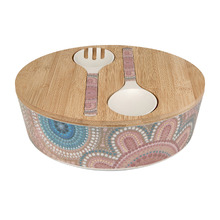 3 Piece Lou Martin Melamine 25cm Bowl with Salad Server Set