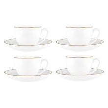 White 90ml Porcelain Coupe Demi Cups & Saucers (Set of 4)