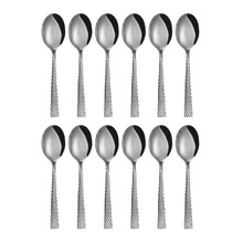 Diamonds Stainless Steel Dessert Spoons (Set of 12)