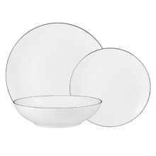 12 Piece White Porcelain Coupe Dinner Set