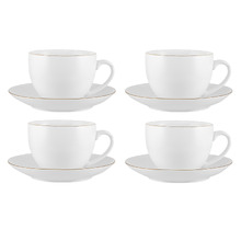 White 260ml Porcelain Coupe Demi Cups & Saucers (Set of 4)
