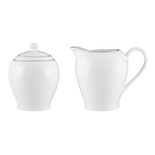 2 Piece White Porcelain Sugar & Creamer Jar Set