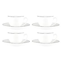 White 90ml Porcelain Coupe Demi Cups & Saucers (Set of 4)