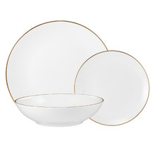 12 Piece White Porcelain Coupe Dinner Set