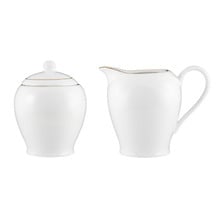 2 Piece White Porcelain Sugar & Creamer Jar Set