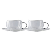 Blend Double Wall Espresso Cups & Saucers (Set of 2)