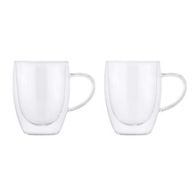 Blend Double Wall 350ml Glass Mugs (Set of 2)