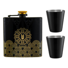 4 Piece Wizard's Palace Wicked Hip Flask & Shot Glass Set